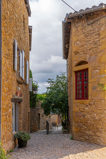 City of Oingt. View of a typical street in the village