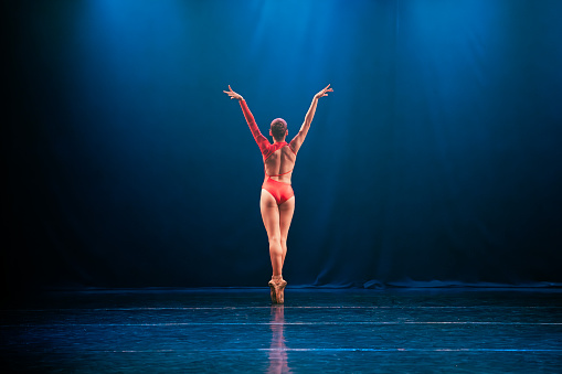 Young girl dancing neoclassic ballet. Canon Mark Iv.
