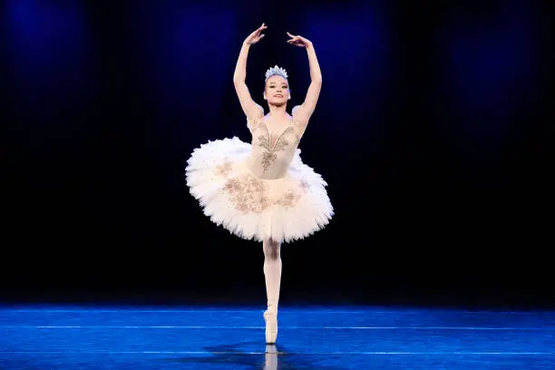 Photo of Young teenager dancing Dulcinea role on Don Quixote ballet