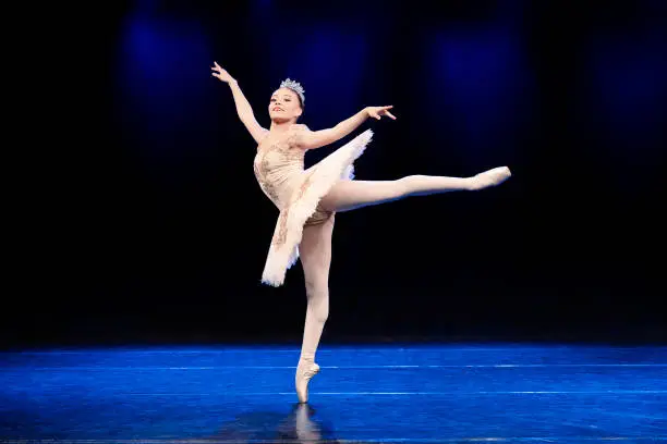 Photo of Young teenager dancing Dulcinea role on Don Quixote ballet