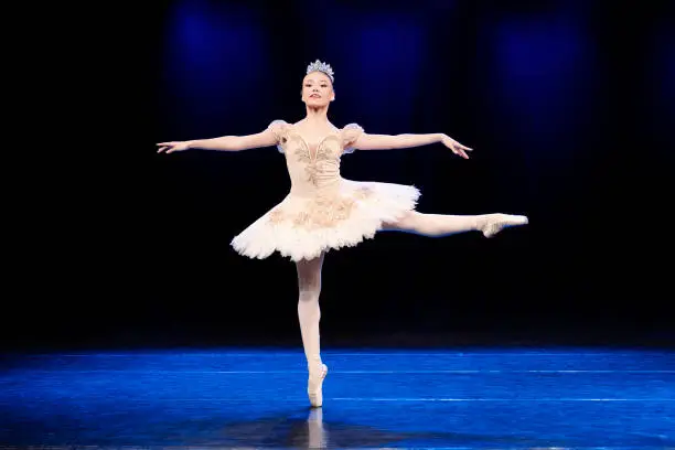 Photo of Young teenager dancing Dulcinea role on Don Quixote ballet