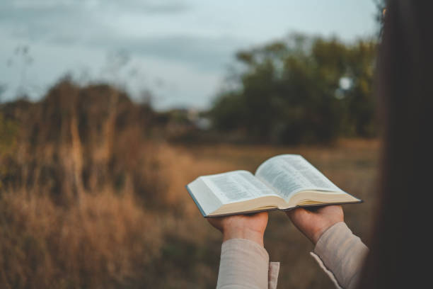 istock Bible in hands in nature, Christian concept 1745033762