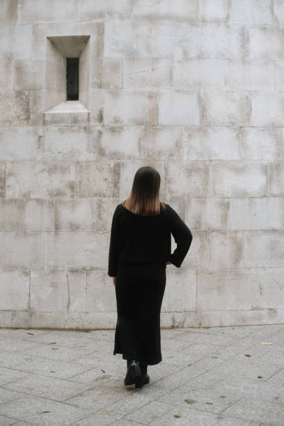 istock Young woman wearing black clothes 1745044446