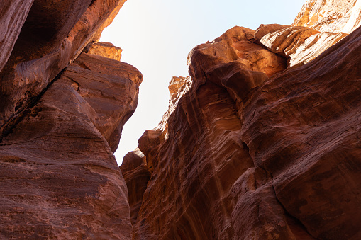 1.5 kilometer-long canyon that leads to the Nabataean city of Petra, Unesco - World Heritage Site - near Wadi Musa, Jordan