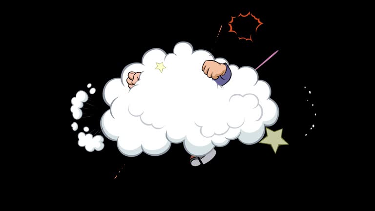 Cartoon Fight Cloud animation.