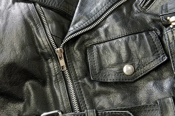 Photo of Black Leather Motorcycle Jacket