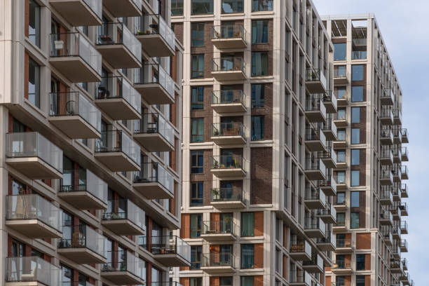 istock Modern high-rise apartments with balconies. 1745088116