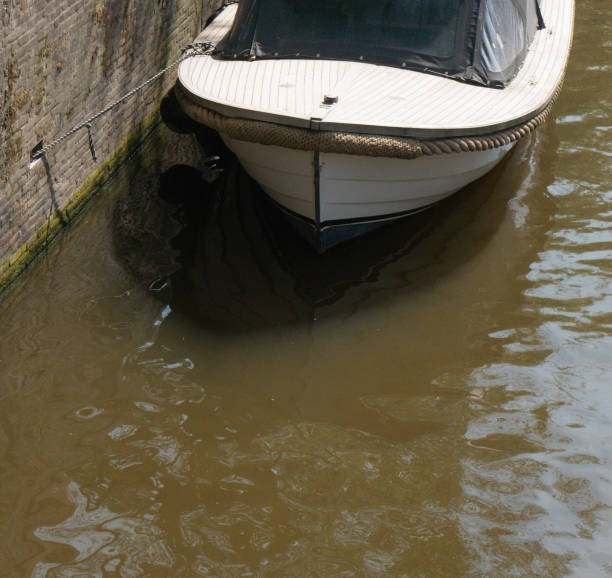 a boat on a canal in the Netherlands