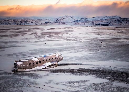 Plane wreckage in Southern Iceland