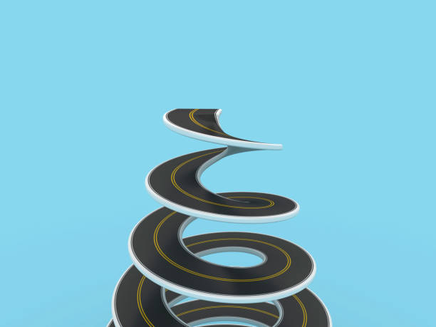 3D Road Spiral stock photo