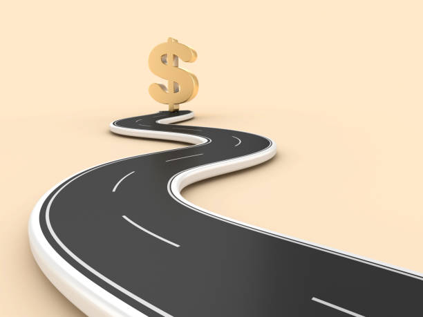 istock Winding 3D Road with Dollar Sign 1745199917