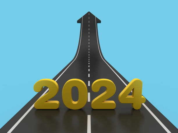istock 3D Road Arrow with 2024 Year Number 1745207096