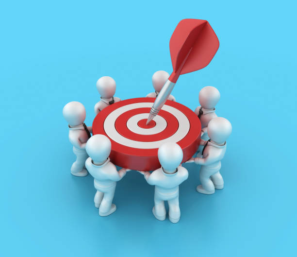 istock Cartoon Business Characters with Target 1745211953