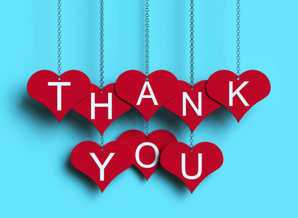 Thank you message,Red Hearts