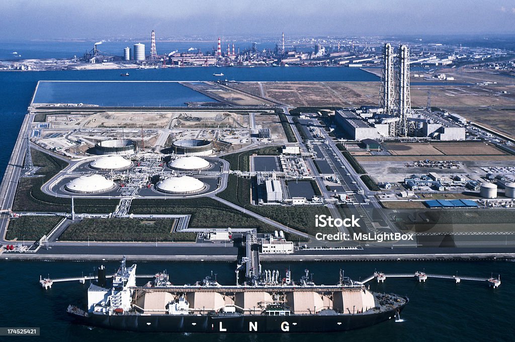 Indústria Petrolífera, petroleiro de GNL. - Royalty-free Abastecer Foto de stock