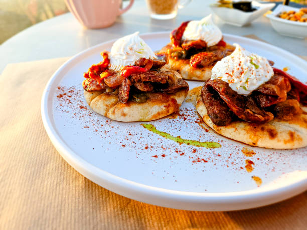 istock Small Lamb Souvlaki Gyros with Tzatziki 1745275991