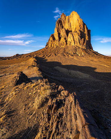 Stunning views of Shiprock Formation near Shiprock New Mexico. An amazing Southwestern Landscape.