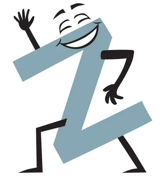 Vector illustration of Happy Cartoon Letter Z