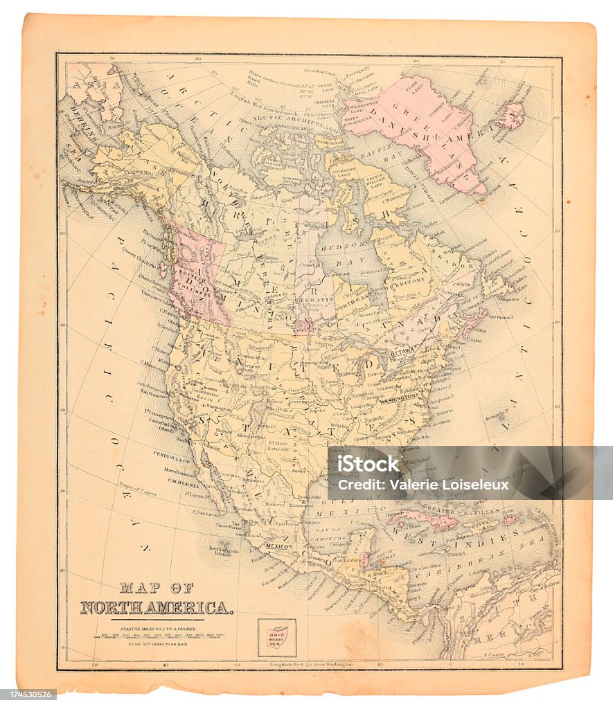 Mapa da América do Norte - Royalty-free Mapa Foto de stock