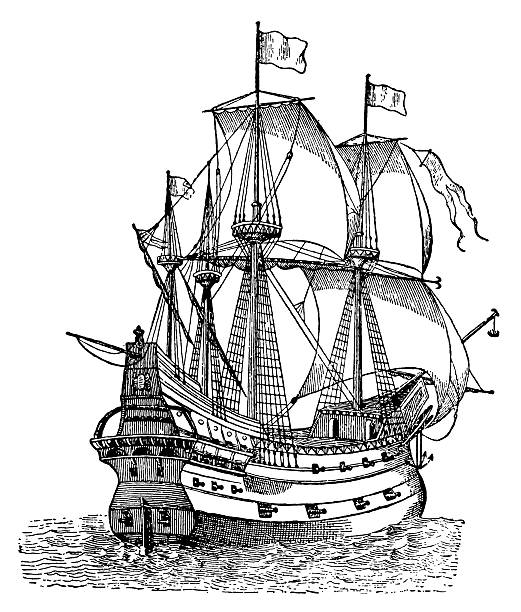 галеон - galleon stock illustrations