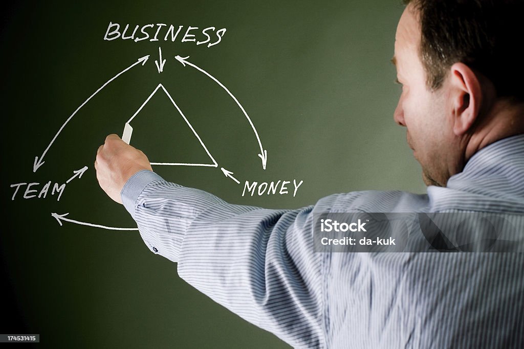 Geschäftsmann, zeichnen ein Diagramm - Lizenzfrei Aktiver Senior Stock-Foto
