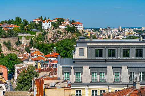 A captivating view of Plovdiv, Bulgaria, showcasing the city's cityscape