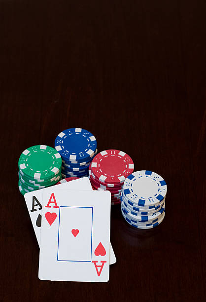 Poker Chips and cards stock photo
