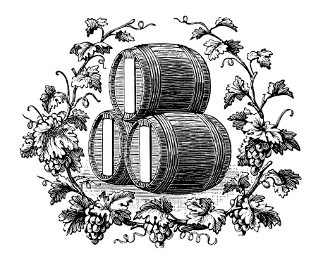 XIX century wine vignette (copyright-free). Very high XXXL resolution image scanned at 600 dpi. CLICK ON THE LINKS BELOW FOR HUNDREDS OF SIMILAR IMAGES: