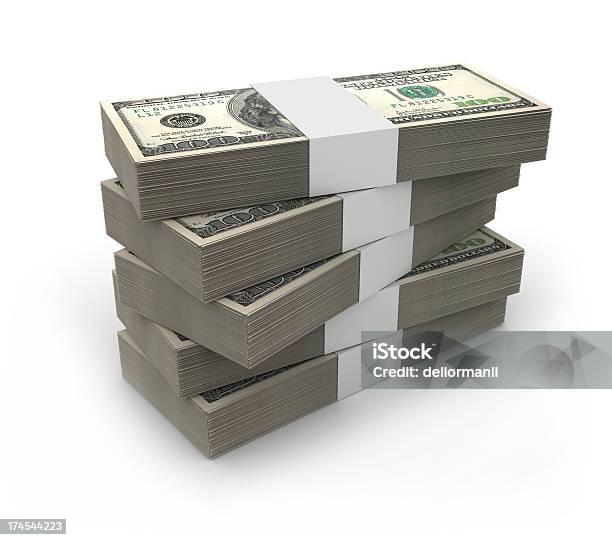 Stack Of Dollars Stock Photo - Download Image Now - Stack, Currency, White Background