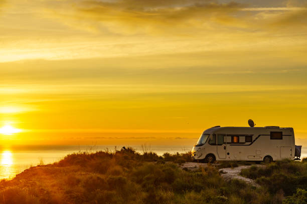 istock Caravan on nature in the morning at sunrise 1745444681