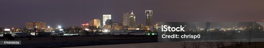 Panoramic View of Oklahoma City at Night (XXXL) Panoramic view of Oklahoma City from across the Oklahoma River at night. Oklahoma City Stock Photo