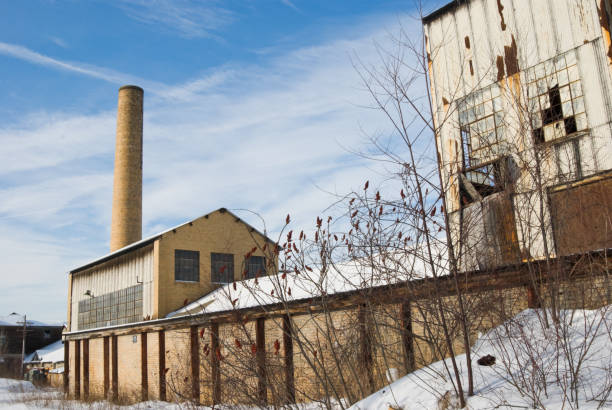 istock Abandoned Factory in Bleak Winter Snow 174545261