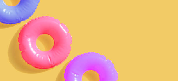 istock Rubber ring for swimming. Summer background concept 1745454449