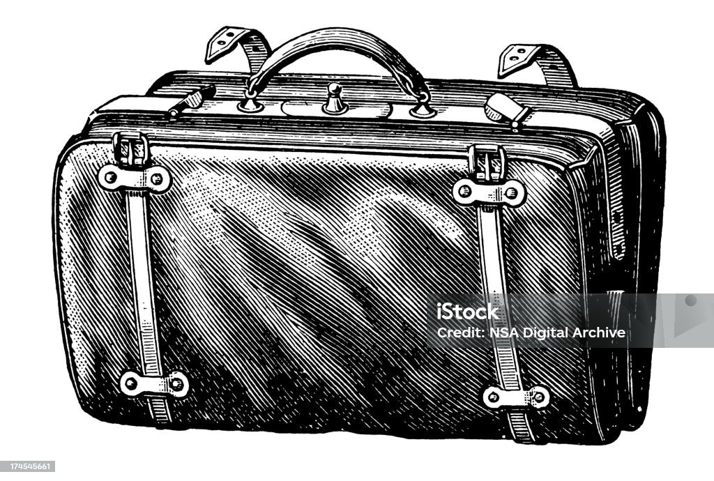 Vintage Clip Art et Illustrations/valise - Illustration de D'autrefois libre de droits