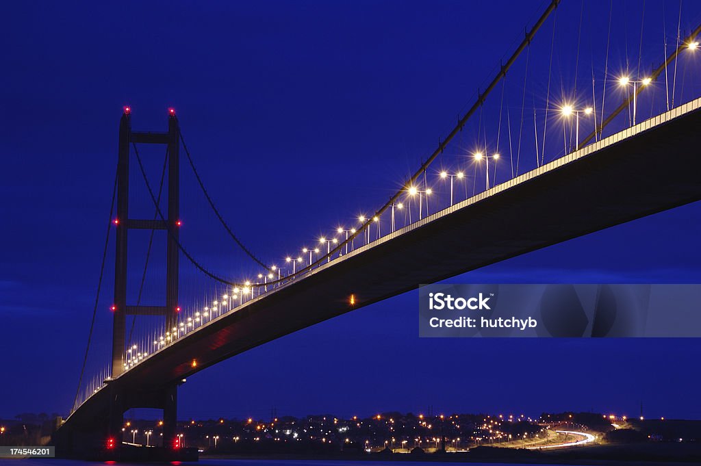 Ponte Humber à noite - Royalty-free Ponte de Humber Foto de stock