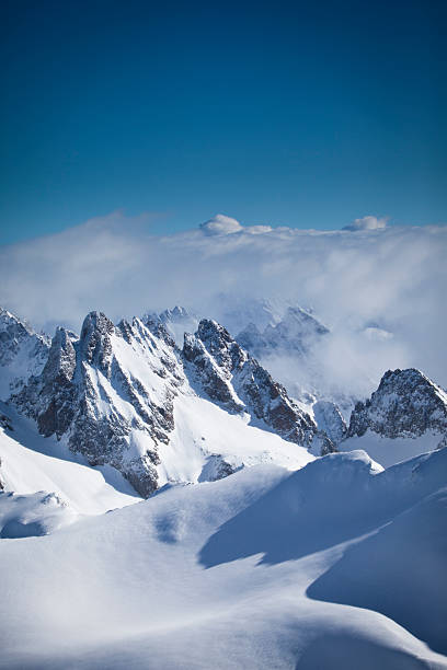 alpi svizzere - european alps switzerland glacier high angle view foto e immagini stock