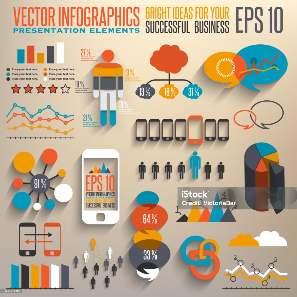 Info Graphics Reference Retro Infographics Set Information Elements Stock Illustration ...
