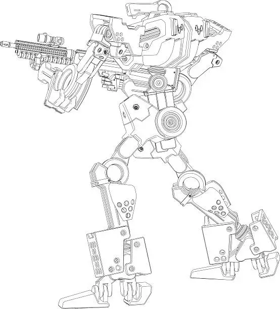 Vector illustration of Original design robot[Outline illustration]