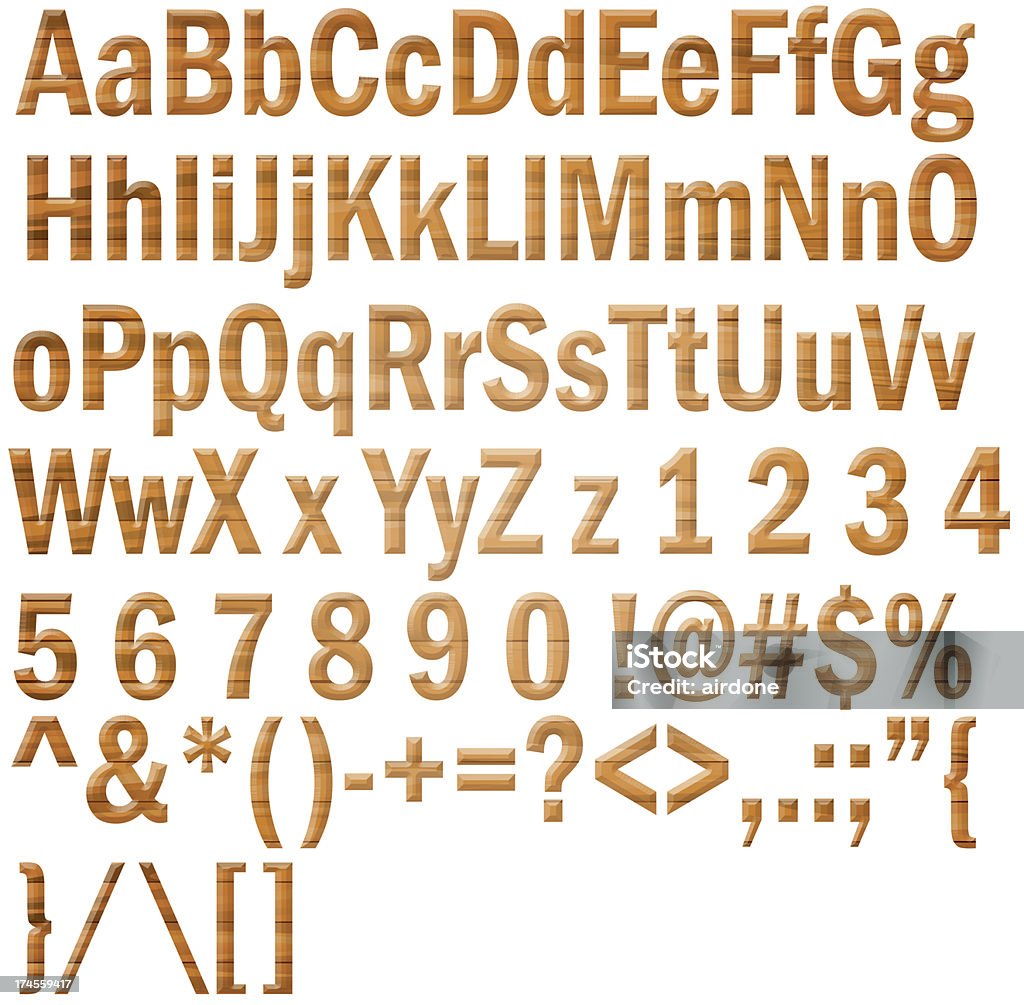 Letra del alfabeto de madera y números - Foto de stock de Amarillo - Color libre de derechos