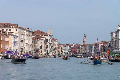 View of Grand Canal and Basilica Santa Maria della Salute in Venice
