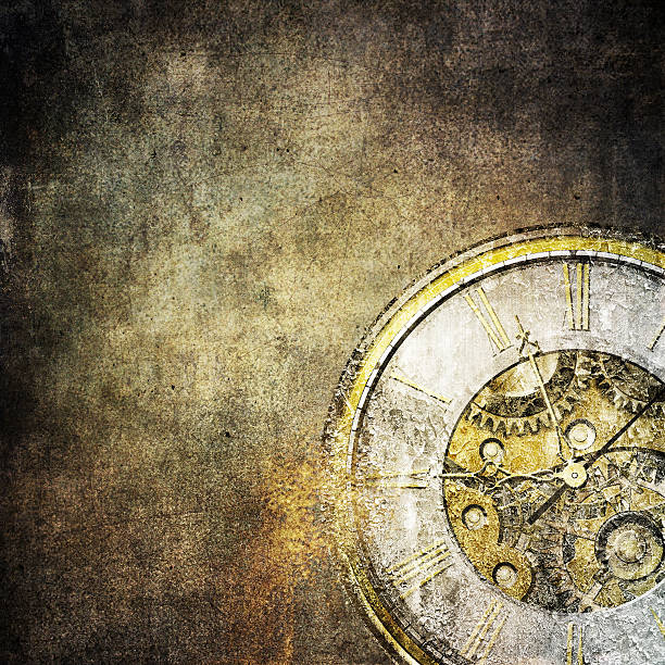 istock Watch with exposed mechanism showing wheels and cogs 174563412