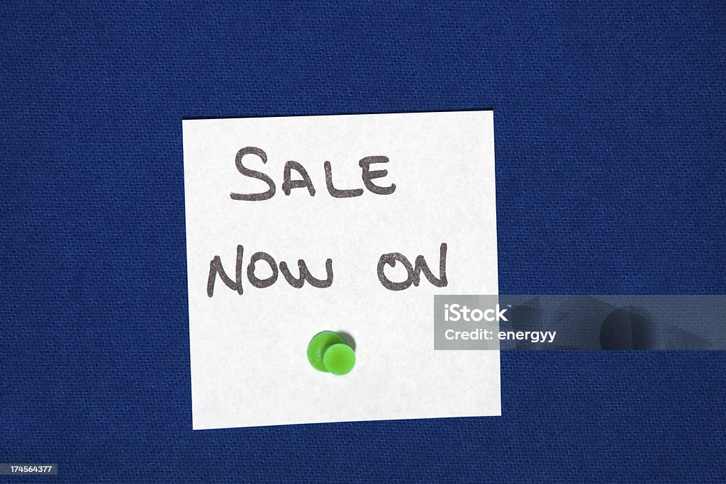 sale now on "sale now on" written note paper Adhesive Note Stock Photo