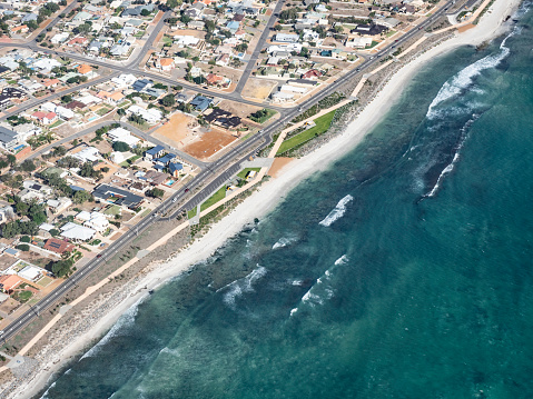 Aerial view of the coastal city of Geraldton Western Australia