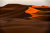 Golden hour in Western Sahara Desert, Morocco