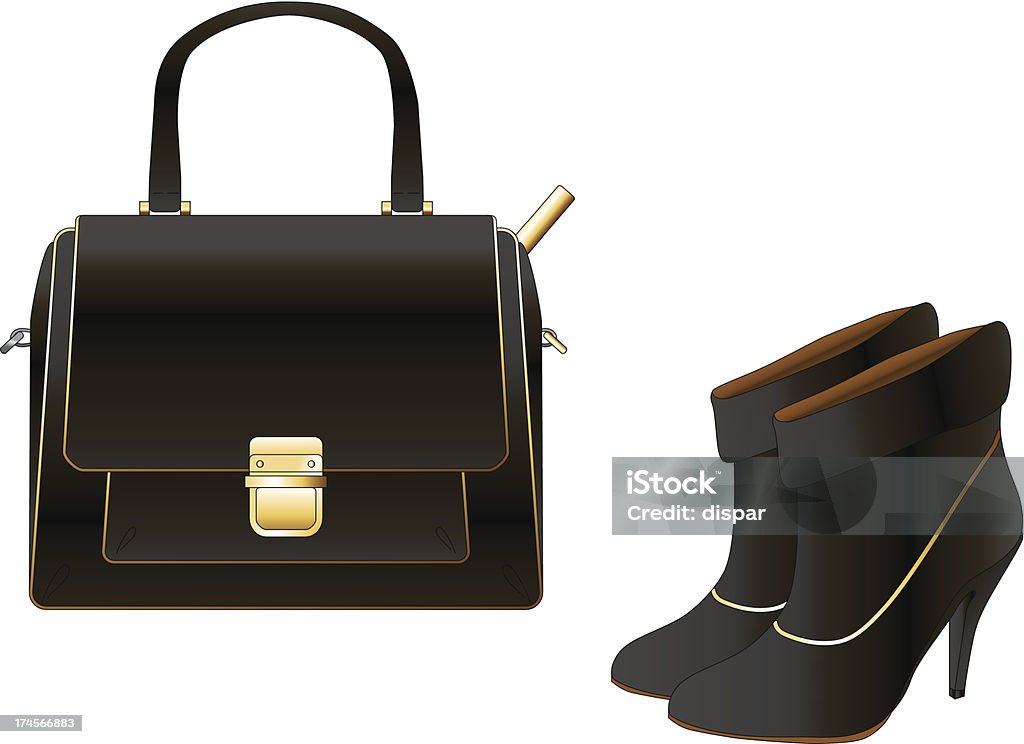 Schwarzen Handtasche und Schuhe - Lizenzfrei Handtasche Vektorgrafik