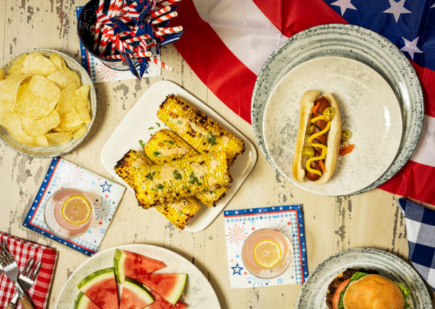 istock July 4th Hotdog with Appetizers 1745680864