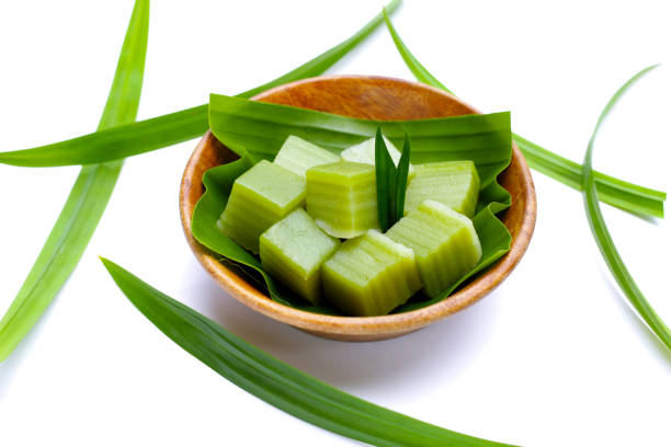 istock Steamed pandan layer cake. Thai Desserts. 1745728775