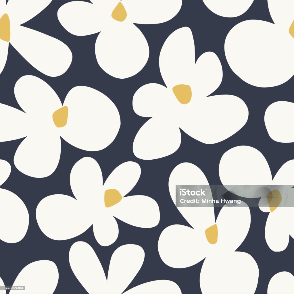 Repeat Pattern Easy Cute Vector Cute Simple Flower Illustration Seamless Repeat Pattern Digital ...