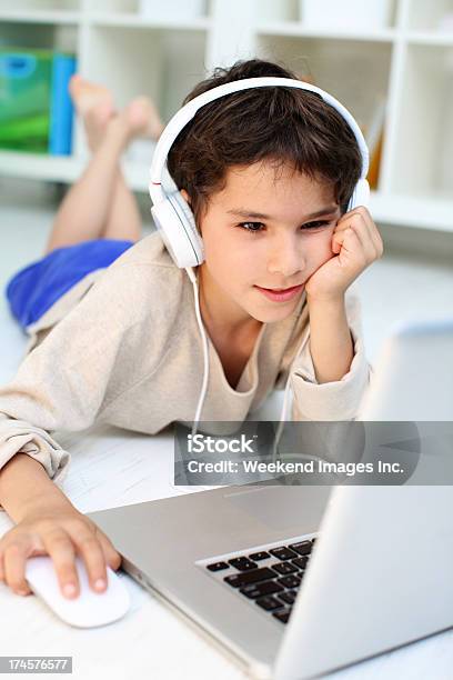 New Audible Course Stock Photo - Download Image Now - 8-9 Years, Boys, Child