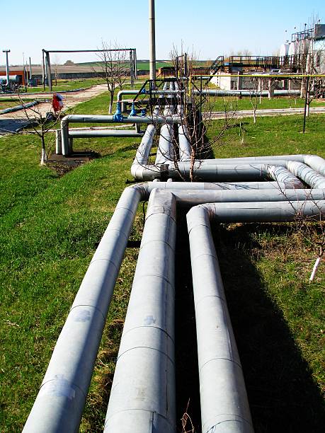 istock Winding isolated industry pipes 174576597